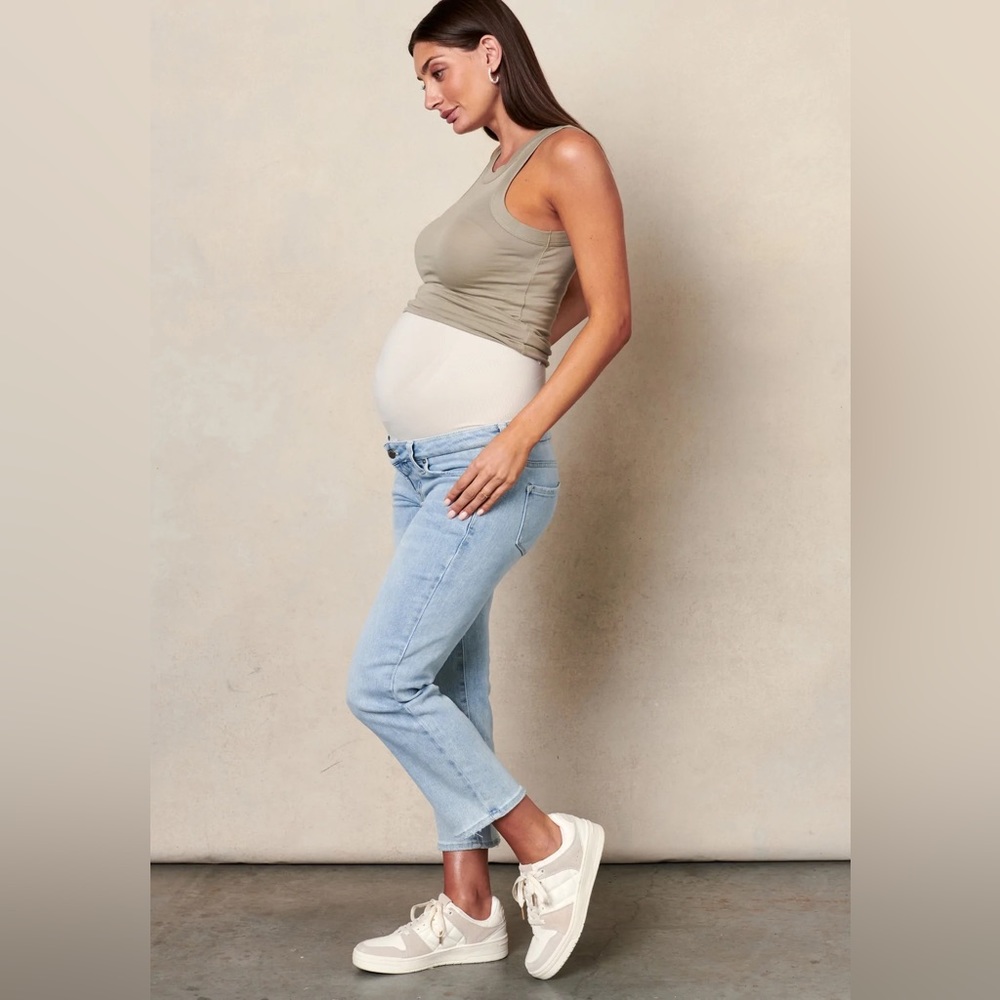 Women’s maternity/postpartum wide leg crop Jeans